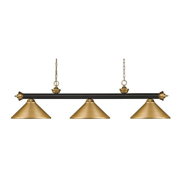 Z-Lite Riviera 3 Light Billiard Light, Bronze + Satin Gold & Satin Gold 200-3BRZ+SG-MSG - main